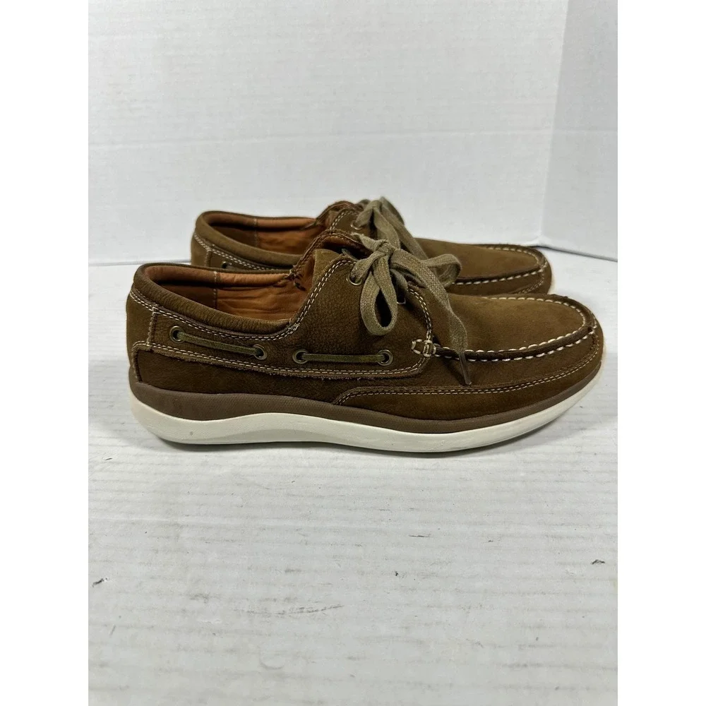 Propet‎ Pomeroy Mens Brown Leather Boat Shoes MCA082S Size 11.5 M